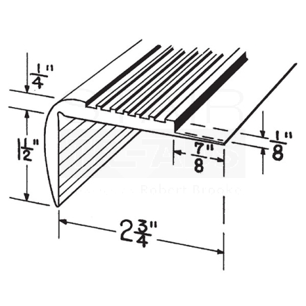 Ribbed Koroseal Vinyl Lap Type Nosing No. 105