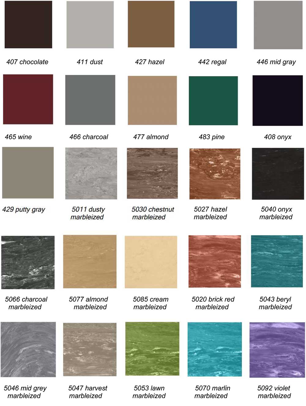 Rubber Stair Tread Color Chart